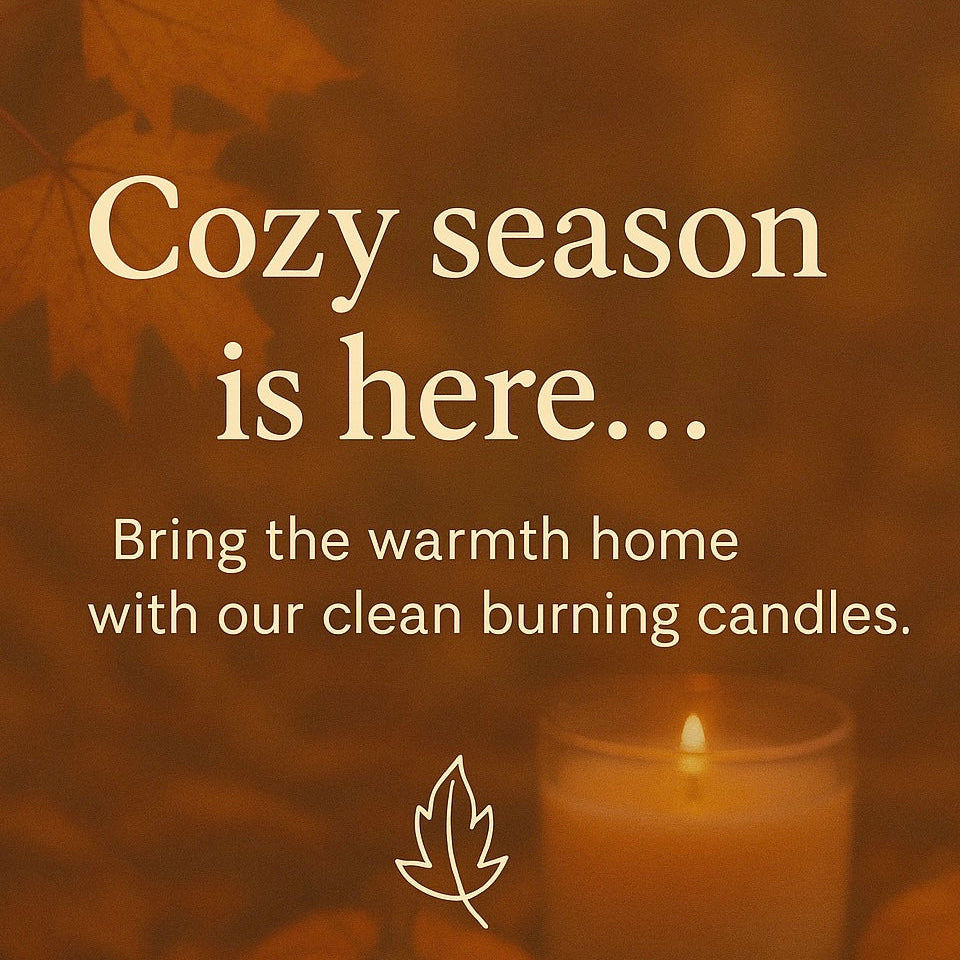 Promotional image with text 'Cozy season is here.