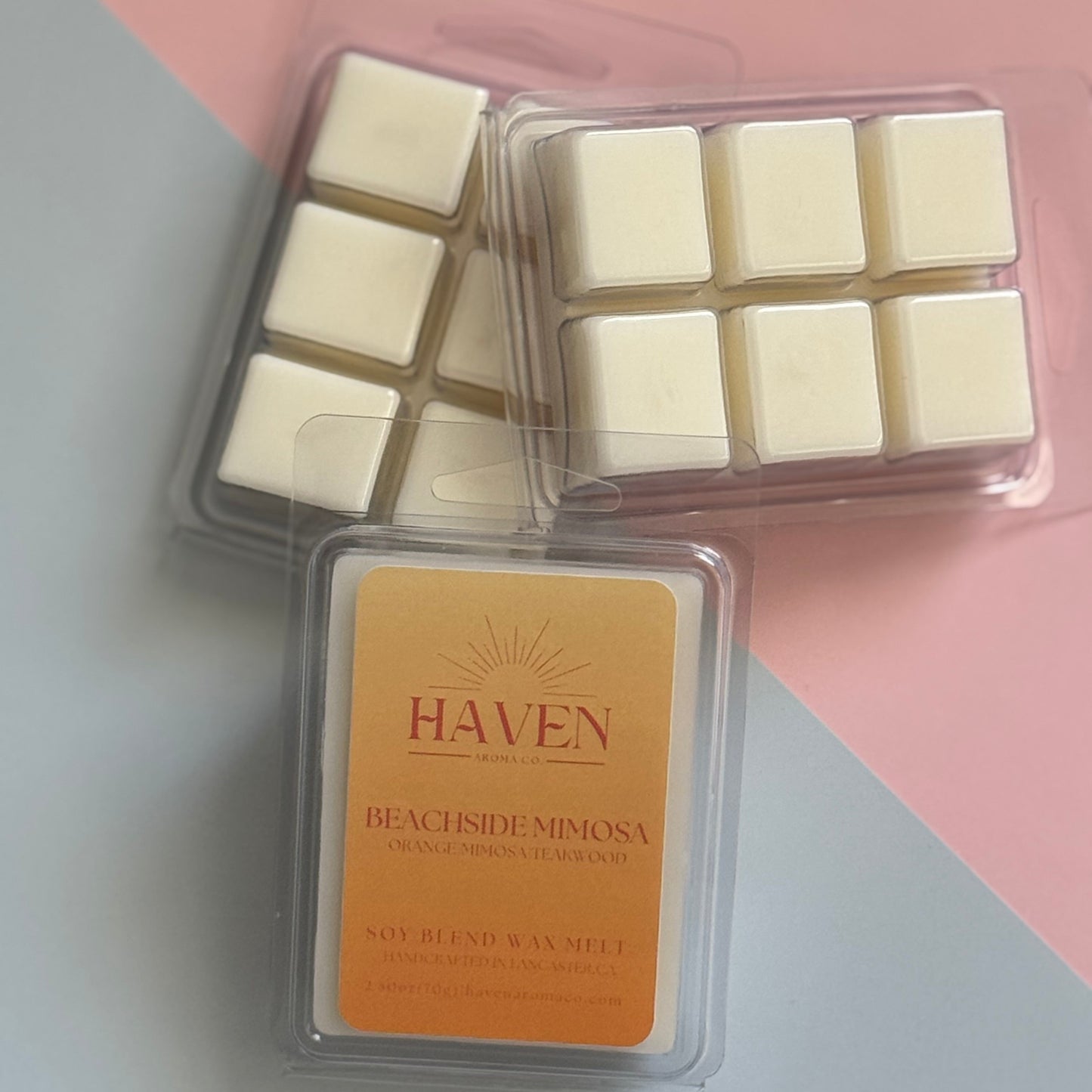 Beachside Mimosa Wax Melts- Orange, Mimosa, Teakwood Scent