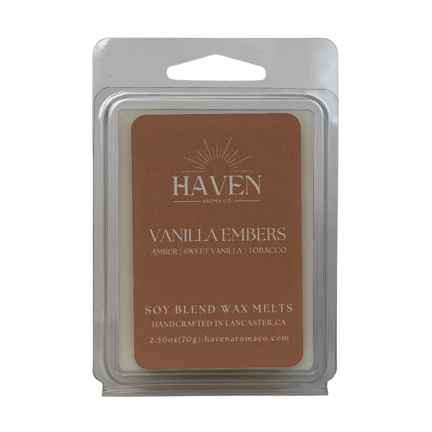 Vanilla Embers Wax Melts - Vanilla, Amber, Tobacco Scent