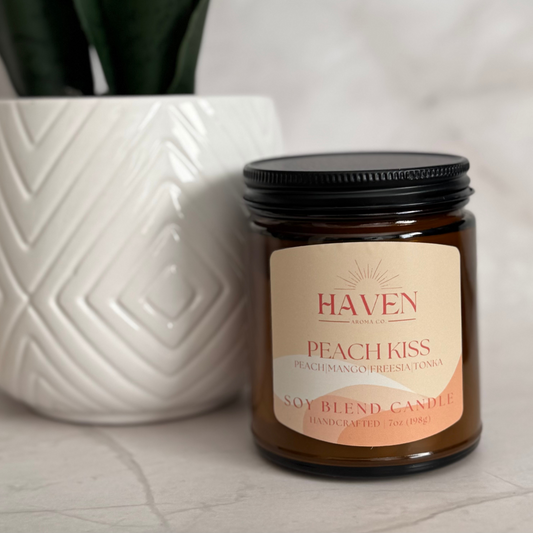 Peach Kiss Candle - Peach, Mango, Freesia Scent